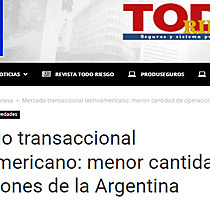 Mercado transaccional latinoamericano: menor cantidad de operaciones de la Argentina